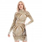 Golden Geometric Hollow Hip Dress