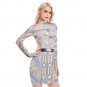Pastel Mosaic Geometric Hollow Hip Dress