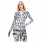 Purple Geometric Cyborg Hollow Hip Dress