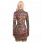 Ruby Distressed Metallic Long Sleeve Hollow Hip Dress