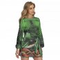 Tropical Lantern Sleeve Dress