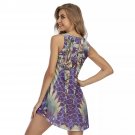 Purple Scale Tropical All-Over Print Women's Sleeveless Dress