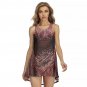 Red Metallic Ripple All-Over Print Women's Sleeveless Dress