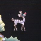 Rudolph The Red Nose Rhinestone Reindeer Brooch