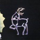 Elegant 2 Tone & Rhinestone Christmas Reindeer Brooch