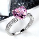 Pink Heart Shape 5A Zircon Ring HT-F726