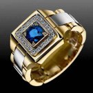 Gold Plated Brass Blue Opal Ring HT-B2853
