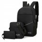 Mens USB Charging Backpack Business Laptop Backbag Large Capacity Bag Men Waterproof Backpack Set Tr
