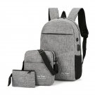 Mens USB Charging Backpack Business Laptop Backbag Large Capacity Bag Men Waterproof Backpack Set Tr