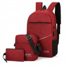 Mens USB Charging Backpack Business Laptop Backbag Large Capacity Bag Men Waterproof Backpack Set Tr