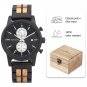 T116-1_Men's Watches Wood & Stainless Steel Combined Chronograph Business Quartz Watch for Men LOGO