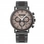 Grey_Men's Watch  Wood and Stainless Steel Military Watches for Men Calendar Display Luminous Hands