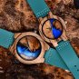 GT074-1 men_Valentine's Day Present 2022 Blue Resin Wristwatch Japan Quartz Movement Thuja Wood with