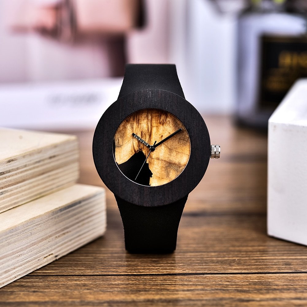 GT079-1_Valentine's Day Present 2022 Blue Resin Wristwatch Japan Quartz Movement Thuja Wood with Tim