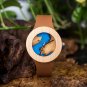 GT079-2_Valentine's Day Present 2022 Blue Resin Wristwatch Japan Quartz Movement Thuja Wood with Tim