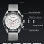 Blue Silver_Business Men Watch Stainless Steel Mesh Belt Quartz Watches Luxury Man Wristwatch Calend