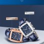 Black Silver_Luxury Casual Watches Men Quartz Wristwatches Leather Strap Waterproof Luminous Men's W