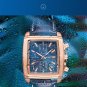 Rose Blue_Luxury Casual Watches Men Quartz Wristwatches Leather Strap Waterproof Luminous Men's Watc