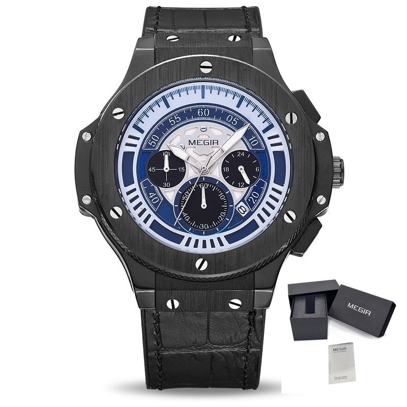 Black_s  Leather Strap Sport Watches Men Casual Quartz WristWatches Waterproof Male Clock  e