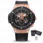 Rose Black_s  Leather Strap Sport Watches Men Casual Quartz WristWatches Waterproof Male Clock  e