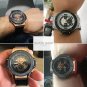 Rose Black_s  Leather Strap Sport Watches Men Casual Quartz WristWatches Waterproof Male Clock  e