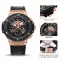 Rose Black_s  Leather Strap Sport Watches Men Casual Quartz WristWatches Waterproof Male Clock  e