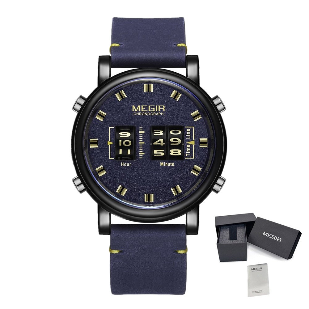 style 1_Roller Pointer Watches for Men Luxury Military Sport Watch Leather Strap Quartz Wristwatch C