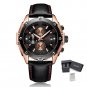 Rose black_Black Mens Watches  Luxury Chronograph Sports Quartz Wrist Watch Man Clock Waterproof Arm
