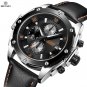 Rose black_Black Mens Watches Luxury Chronograph Sports Quartz Wrist Watch Man Clock Waterproof Arm