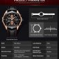 Rose black_Black Mens Watches Luxury Chronograph Sports Quartz Wrist Watch Man Clock Waterproof Arm