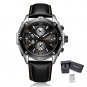 Silver black_Black Mens Watches  Luxury Chronograph Sports Quartz Wrist Watch Man Clock Waterproof A