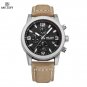Brown Silver_Original Brand Luxury Watch Men's Sport Watches Leather Strap Watch Quartz Wristwatches