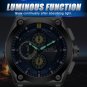 Rose Brown_Blue Quartz Men Watches Leather Strap Chronograph Sport Wrist Watch Men Clock