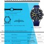 Black Silver_Men's Sport Watches Waterproof Wristwatch Quartz Clock Male Casual Chronograph Silicone