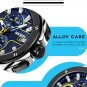 Black Silver_Men's Sport Watches Waterproof Wristwatch Quartz Clock Male Casual Chronograph Silicone