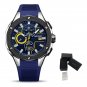 Blue Black_Men's Sport Watches Waterproof Wristwatch Quartz Clock Male Casual Chronograph Silicone S