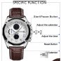 Black_Men's Watch Brand Luxury Casual Watch Quartz Chronograph Leather Strap Waterproof Wristwatch C