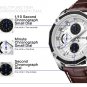 Black_Men's Watch Brand Luxury Casual Watch Quartz Chronograph Leather Strap Waterproof Wristwatch C