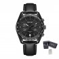 Black_Quartz Watch for Men  Luxury Sport Military Wristwatch Leather Strap Date Casual Clock   8407
