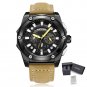 Black Brown_Men's Watches  Luxury Casual Sports Wrist Watch Leather Strap Quartz Male Clock Chronogr