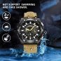 Black Brown_Men's Watches Luxury Casual Sports Wrist Watch Leather Strap Quartz Male Clock Chronogr