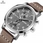 Black Brown_Stainless Steel Men's Business Watches Luxury Quartz Sports Casual Watches Leather Wrist