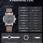 Black Brown_Stainless Steel Men's Business Watches Luxury Quartz Sports Casual Watches Leather Wrist