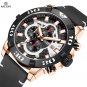 Black Brown_Men Watches Luxury Big Dial Sports Watches Waterproof Quartz Wristwatch Chronograph Man 