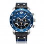 Blue Silver Black_Men's Casual Watch  Luxury Business Wrist Watch Leather Luminous Sports Military W