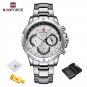 SW-BOX_Male   Wrist Watches Men Stainless Steel Sports Waterproof Watch Multi-function Clock