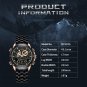GB-BOX_Men Quartz Digital Watch Stainless Steel Strap Waterproof Wristwatches Alarm Dual Display Clo
