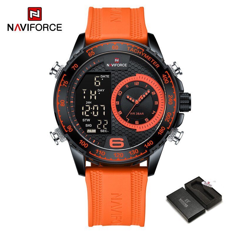 BOO-BOX_2023 Unique Men's LCD Display Watch Luxury Luminous Silicone Strap Waterproof Wristwatches