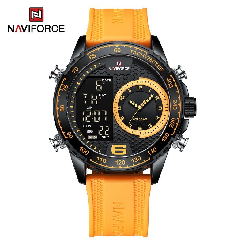 BYY_2023 Unique Men's LCD Display Watch Luxury Luminous Silicone Strap Waterproof Wristwatches