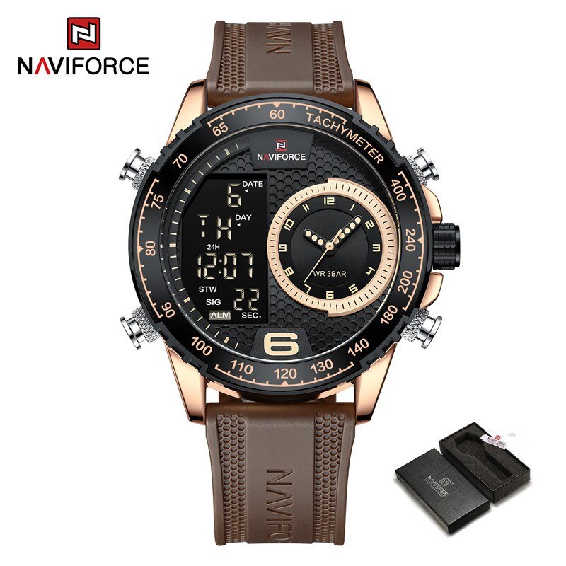 RGBCE-BOX_2023 Unique Men's LCD Display Watch Luxury Luminous Silicone Strap Waterproof Wristwatches